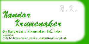 nandor krumenaker business card